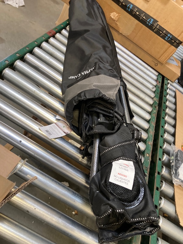 Photo 1 of ALPHA CAMP Oversized Camping Folding Chair, Heavy Duty Support 450 LBS Steel Frame Collapsible Padded Arm Chair with Cup Holder Quad Lumbar Back, Portable for Outdoor