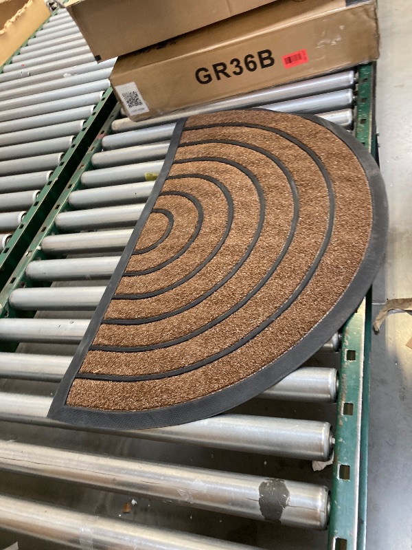 Photo 1 of  ubdyo Door Mat Outdoor Indoor Entrance Front Doormat 32" x 20" Half Circle Brown