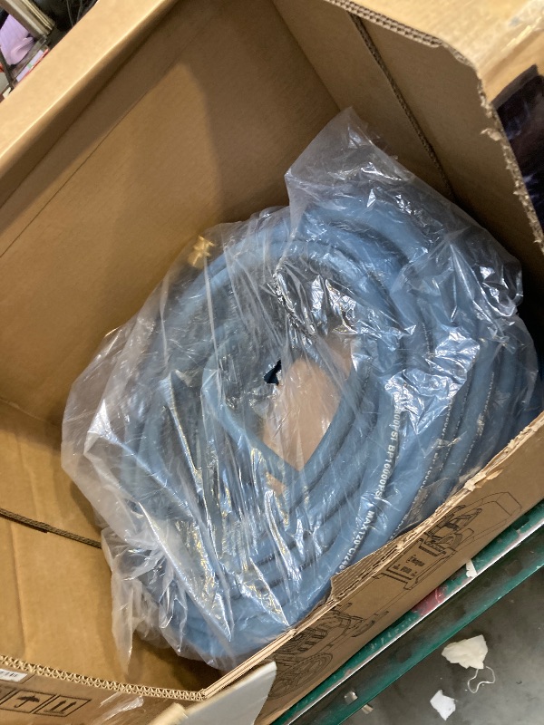 Photo 1 of  3/8" 4800PSI Pressure Washer Hose 125FT with Swivel Quick Connect for Cold/Hot Water Max 248°F, Kink Resistant Steel Wire Braided, Wear Resistant Power Washer Hose with M22 14mm Adapter 