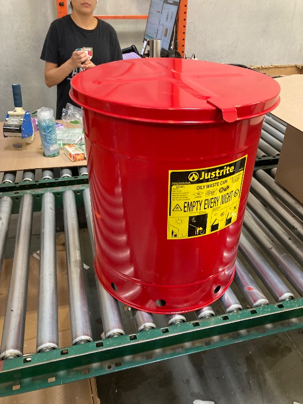 Photo 1 of  09500 Red Oily Waste Can, 14gal, Lever Lid 