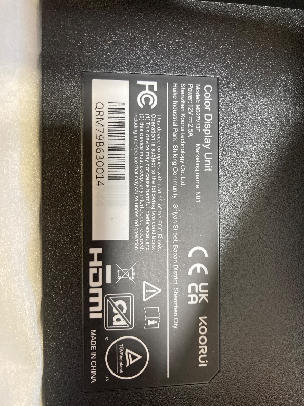 Photo 1 of KOORUI Computer Monitor 27 Inch, 100Hz FHD Gaming Monitor with Built-in Speakers, 5ms Response/Ultra-Slim/Tilt/VESA for Office and Game, HDMI, VGA