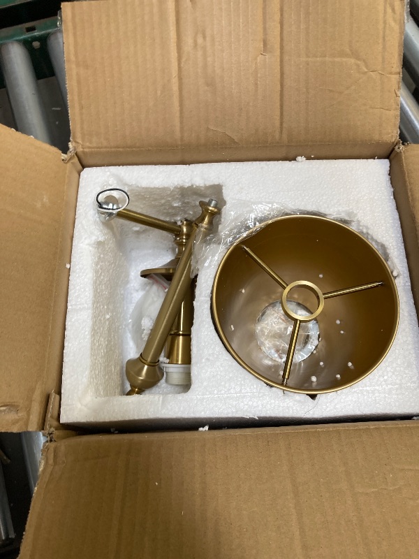 Photo 1 of  Brushed Brass Wall Sconce Modern Gold Bathroom Wall Lighting Vanity Light Fixtures with Metal Lampshade Industrial Mid Century Wall Mount Lights for Living Room Bedroom Stairs Corridor Mirror 