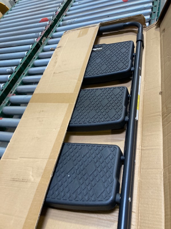 Photo 1 of  3 Step Ladder, Collapsible Non-Slip Treads Sturdy Steel Ladder, Portable Home Step Stool, Safe and Comfortable Handrail Anti-Rear Angle Safety Buckle Wide Non-Slip Treads, Holds Up to 330 LBS 