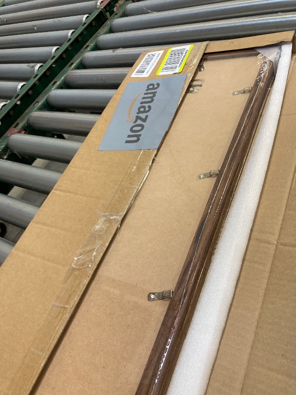 Photo 1 of  8x26 Collage frame with 6 Openings 4X6 Pictures, Multiple Picture Frame with Mat, Wall or Tabletop Decor, Carbonized Brown Wood Grain,2 Pack 