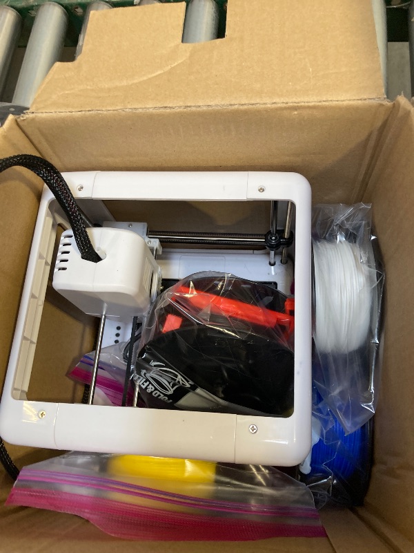 Photo 1 of  Mini 3D Printer for Beginners with 8 Colors PLA Filament, Portable FDM Printer Kit, Easy to Use, Compact Desktop 3D Printing Machine with USB/TF Card, 0.4mm Nozzle, G-Code Compatible 