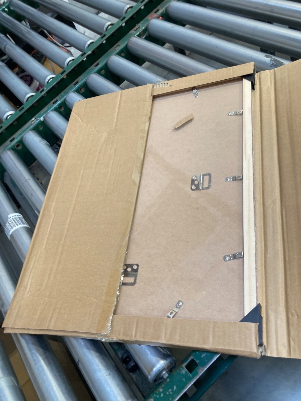 Photo 1 of  14x18 Wood Frame Brown, Rustic Natural Wooden 18x14in Poster Picture Frame, Distressed 14 x 18inch Woodgrain Gallery Photo Frame with HD Plexiglass, Horizontal Vertical Wall Mounting Display 1pcs 