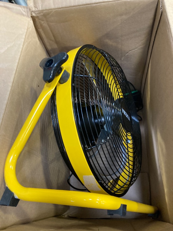 Photo 1 of Battery Operated Floor Fan - Rechargeable Powered Fan Cordless High Velocity Metal Blade Portable Fan for Camping Travel Patio Tent Indoor Outdoor 12 Inch 360 Degree Manual Tilt 12 Speed