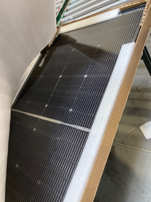Photo 1 of  BougeRV 12V N-Type 16BB 200W Bifacial Solar Panel, 12V 200 Watt Solar Panel, for RV Camping Boat Marine Log Cabin Roof, Black Frame (1PCS) 