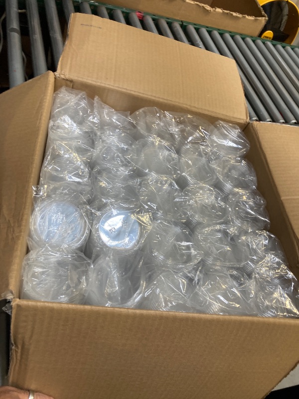 Photo 1 of  [2500 Count] Clear Plastic Disposable Portion Lids Only, Fits 3.25/4/5.5oz Recyclable, Sauce, Samples, Jello, Souffle Cup Lids. 