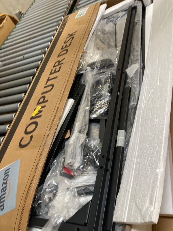 Photo 1 of  AODK 59 Inch Gaming Desk with USB Charging Ports & LED Light- Reversible Computer Desk with Storage Shelves & Monitor Stand, Modern Gamer Desk Table with Fabric Drawers & Side Hook, Carbon Fiber Black 