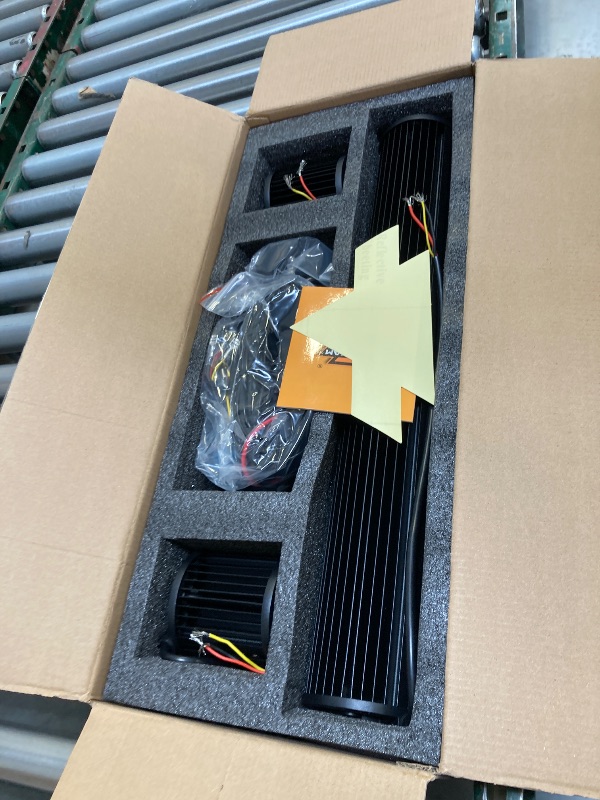 Photo 1 of  Auxbeam 20 Inch 420W LED Light Bar, 2 PCs 4 Inch 60W, 6 Modes Amber White Strobe, Spot Flood Combo Work Light with Wiring Harness 