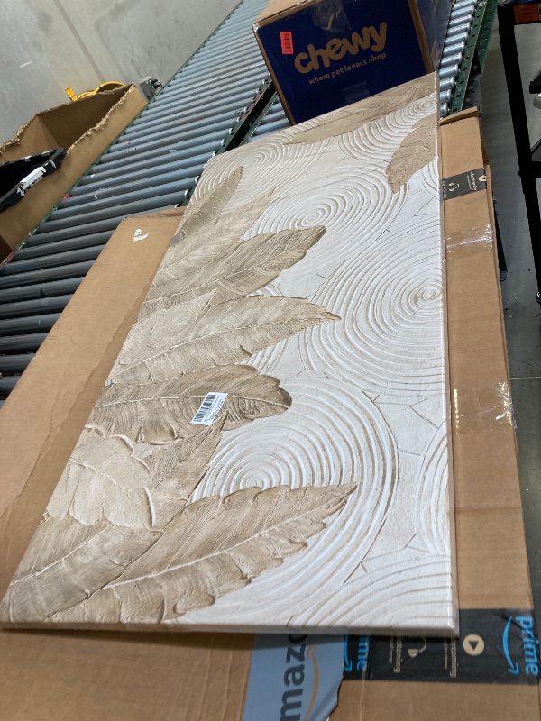 Photo 1 of  Minimalist & Modern Art for Bedroom Decor Framed Abstract Artwork for Walls Neutral & Contemporary Beige Wall art - Artwork for Living Room and Boho Style Large Abstract Wall Art 24×48IN 