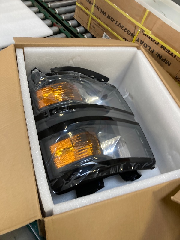 Photo 1 of  for 2014-2015 Chevy Silverado 1500 Headlights Assembly Compatible with Passenger Driver Side Replacement Headlamp Black Housing Amber Reflector 