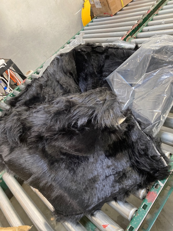 Photo 1 of Black Carpet 4x6 Area Rug for Bedroom Fuzzy Faux Sheepskin Fur Rug for Living Room Bedside Rugs for Dorm Sofa Floor Luxury Home Decor 