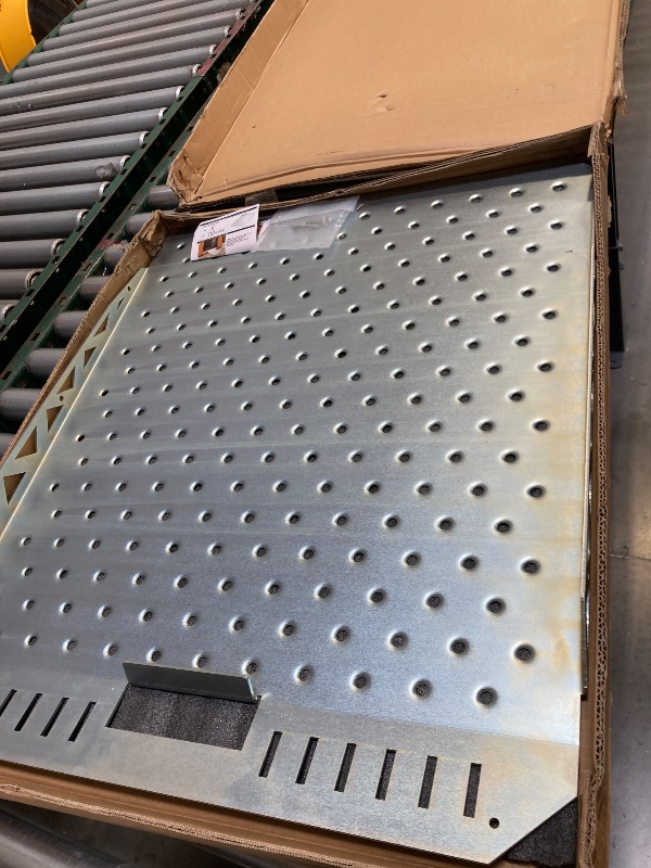Photo 1 of  Heavy-Duty Shed Ramp for Riding Mower, Ramps for Sheds Garage Threshold Doorway Lawn Mowers Tractor Snow Blower Wheelchairs Garden Cart, 1500LBs Loading Anti-Slip Punch Plate Ramp - 1 PC 