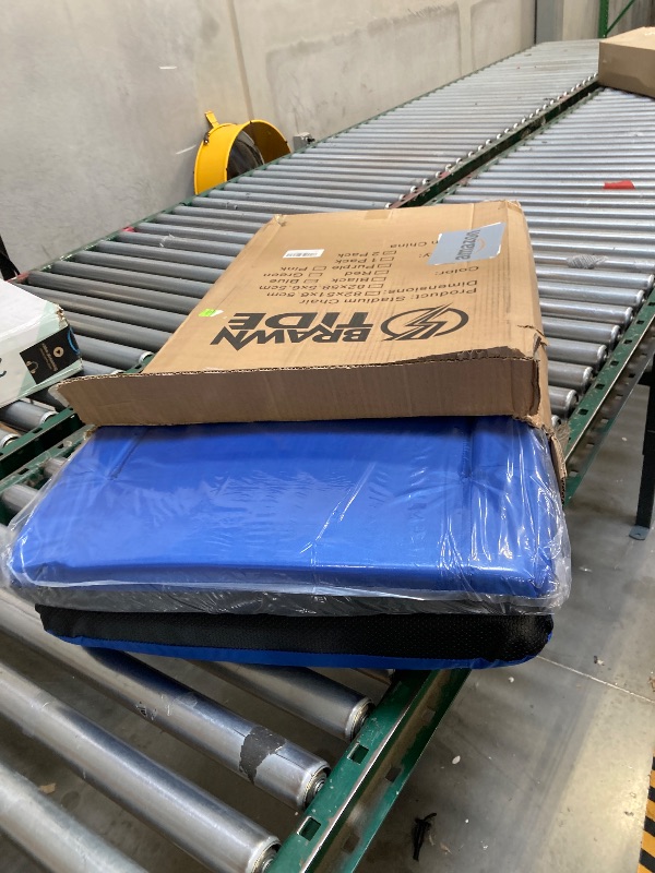 Photo 1 of  BRAWNTIDE Stadium Seat with Back Support - Comfy Cushion, Thick Padding, 2 Steel Bleacher Hooks, 4 Pockets, 2 Cup Holders, Reclining Back, Ideal Chair for Sport Events, Beaches, Camping, Concerts 