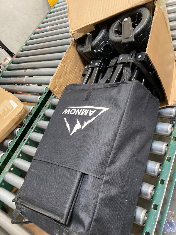 Photo 1 of  Collapsible Beach Wagon Cart with Big Wheels, 440LBS Upgrade Large Capacity Folding Wagon, Foldable Grocery Cart with Side Pocket and Brakes, Ideal for Sand Camping Outdoor Garden Sports, Black 