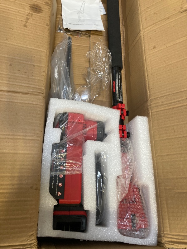 Photo 1 of  2-IN-1 Cordless 10-Inch Pole Saw And Chainsaw Compatible with Milwaukee M18 18V Battery, Total Reach of Max 15ft, Auto Oiling, Electric Pole Saw for Tree Trimming Pruning (Battery NOT Included) 