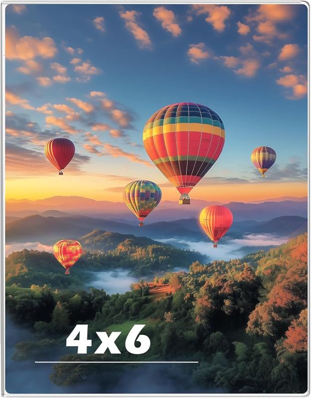 Photo 1 of 16 x 20 Acrylic Picture Frame, Horizontal/Vertical Clear Photo Frame for Wall with Tape, No Drilling Floating Hanging Frameless Picture Frame, Wall Mount Sign Holder 16x20 for Home, School, Office (1 Pack 16 x 20 Inches)