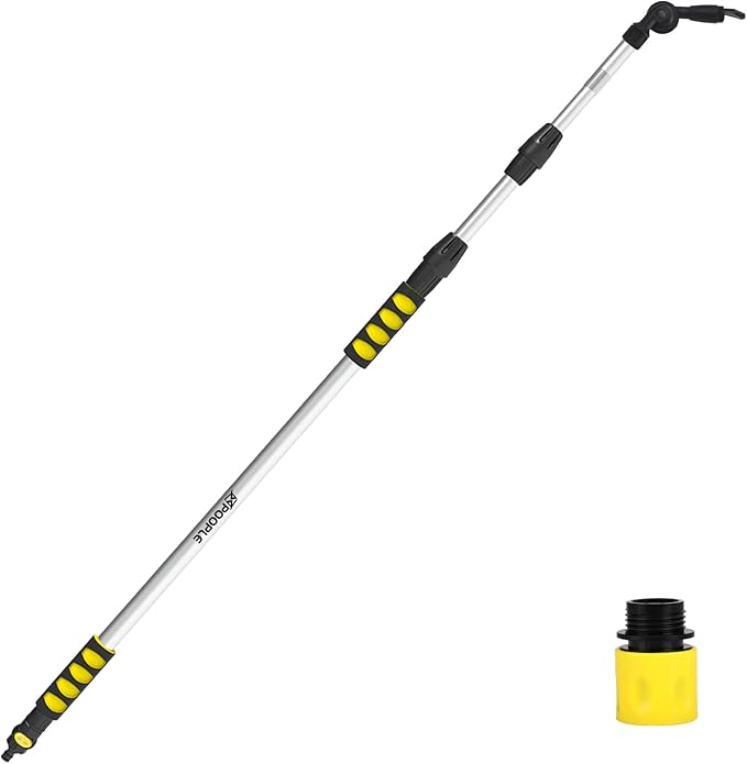 Photo 1 of 12FT (20ft Reach) Telescopic Gutter Cleaning Tools from the Ground, Rain Gutter Cleaners Tool with Hose Copper Attachment, Long Reach Gutters Cleaner Wand with Extension Pole