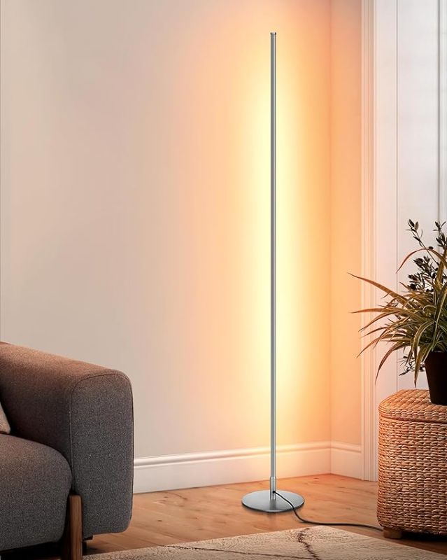 Photo 1 of DEWENWILS Floor lamp, 1100Lumen Modern Dimmable Corner Floor Lamp with 3000K Warm Light & Foot Switch, 57.5" Tall Standing Lamp for Living Room, Bedroom