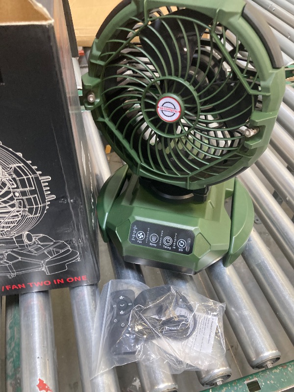 Photo 1 of Portable Misting Fan,30000mAh Rechargeable Battery Powered,4 Strong Winds&4 Spray Mister,Floor Cooling Fan for Outdoor,Camping,Patios,Adjustable Base for 10-13in Bucket(No Bucket Included)