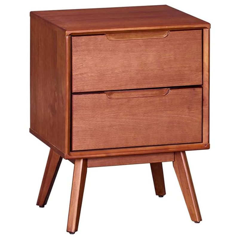 Photo 1 of Solid Wood Nightstand Walnut Night Stand with Drawers Mid Century Modern Nightstand with Storage,Wood Night Stand,Small Bedside Table for Bedroom,Living Room,Office,Walnut Bedside Table