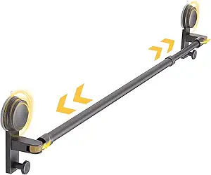 Photo 1 of Suction Cup Towel Bar Rack for Bathroom, 19–33 Inch Adjustable No-Drill Bar, Wall Mounted No Drill Towel Rack, Suction Towel Bar for Shower, Glass Shower Door Towel Rack, Rotatable & Strong Hold