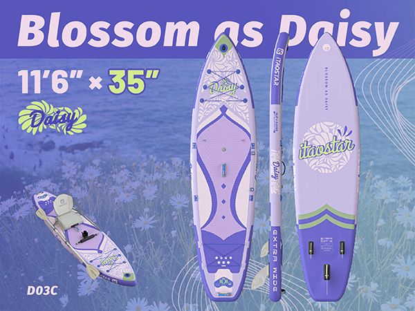 Photo 1 of Daisy 11'6’ × 35” Extra Wide Paddle Board with Seat, One-Stop Premium SUP Board Accessories, Tailored 5 Fins, Stable Stand Up Paddle Boards for Youth of All Skill Levels
