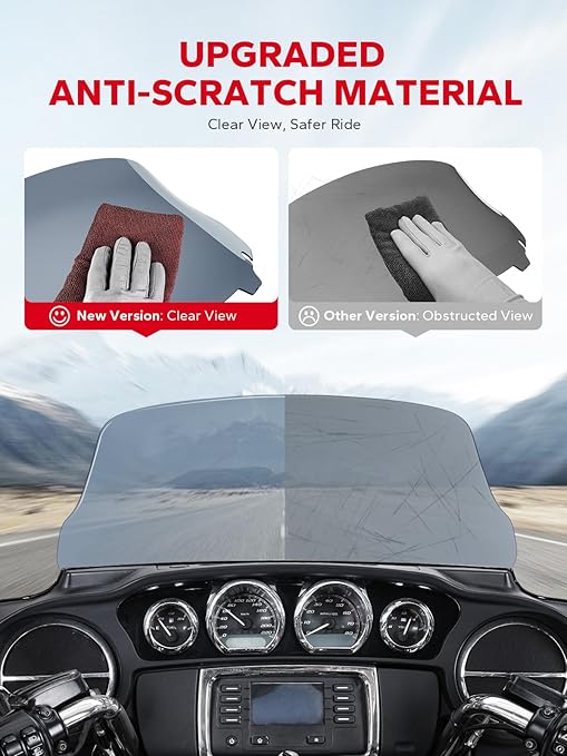 Photo 1 of Amazicha 10" Wave Windshield Windscreen Fit for 2014-2023 Harley Davidson Touring Street Glide, Electra Glide 2014-2022, Ultra Limited 2014-2024 and 14-later Tri Glide models (Except 23 FLHXSE),Tint