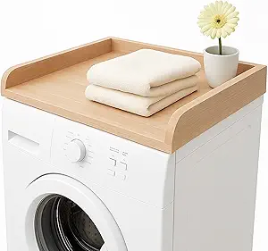 Photo 1 of  Washer Dryer Countertop 24 x 29.9 x 3.1 Inches, Single Real Wood Butcher Block for One Unit Only   (Washer or Dryer), Countertop Over Laundry Machine