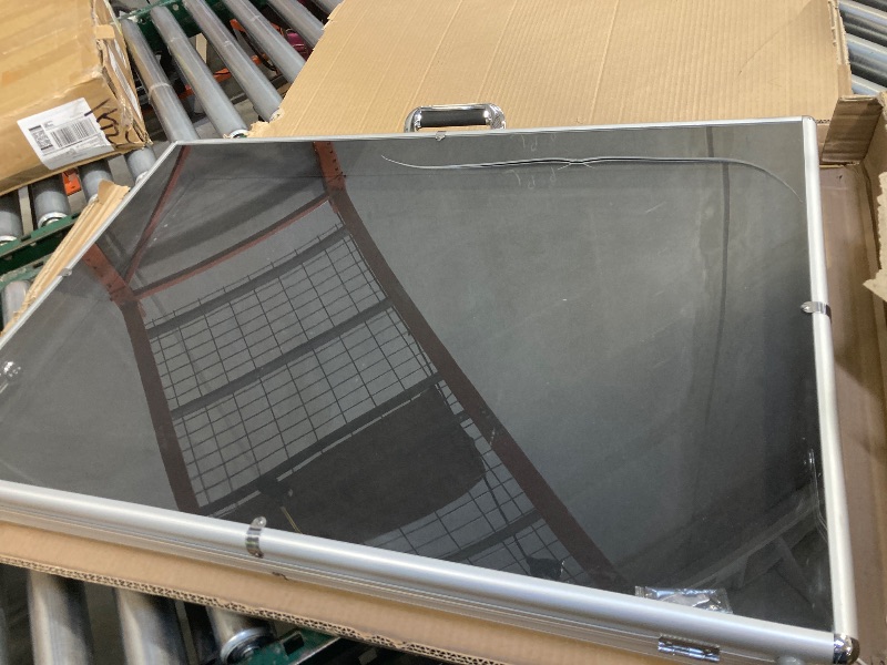 Photo 1 of Card Show Display Case Large Aluminum, Trading Card Display Case Suitable for Sports Card/TCG/Jewelry Collection, Silver 34 in X 22 in, 1-Year Coverage