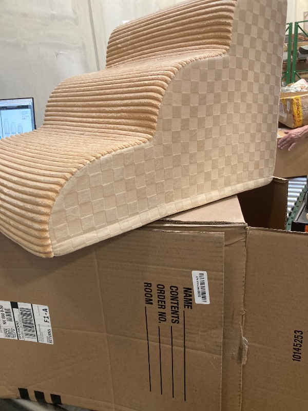 Photo 1 of Dog Stairs Ramp for Couch 15.7”H, 3-Step Pet Stairs for Small Dogs with High Density Foam, Dog Slope Stairs with Durable Non-Slip Bottom for Puppy Khaki