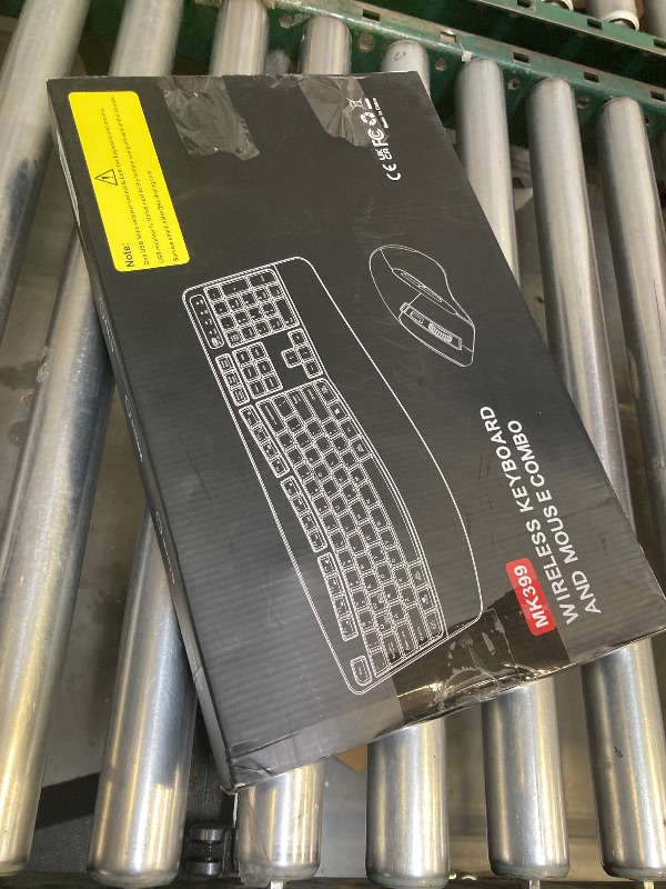 Photo 1 of Wireless Keyboard and Mouse Combo, 2.4G Full Size Wave Keys Ergonomic Keyboard with Wrist Rest and 3-Level DPI Adjustable Wireless Ergonomic Mouse for Windows, Mac OS Desktop/Laptop/PC(Black)