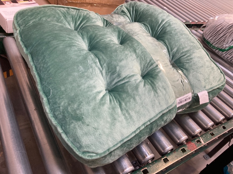 Photo 1 of 1 MIDDLE ONE Floor Pillow Set of 2, Memory Foam Meditation Cushion, Floor Cushions for Adults Sitting, Large Square Seat Cushions for Yoga, Living Room, 20x20 Inch (Green)