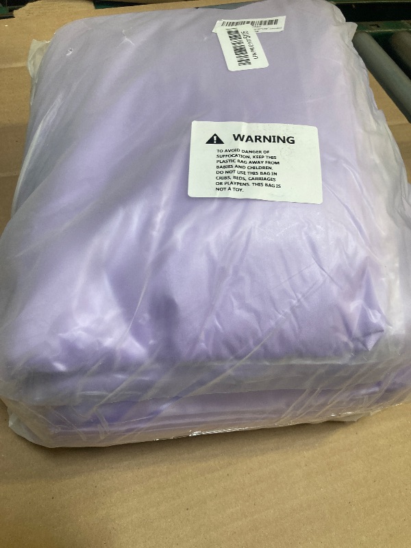 Photo 1 of 12 Pack Satin Polyester Tablecloth Purple Rectangle Table Cloth Bright Silk Smooth Fabric Tablecloth for Wedding Banquet Party Events Birthday Celebration Anniversary Table Décor(57"x108",Lavender)