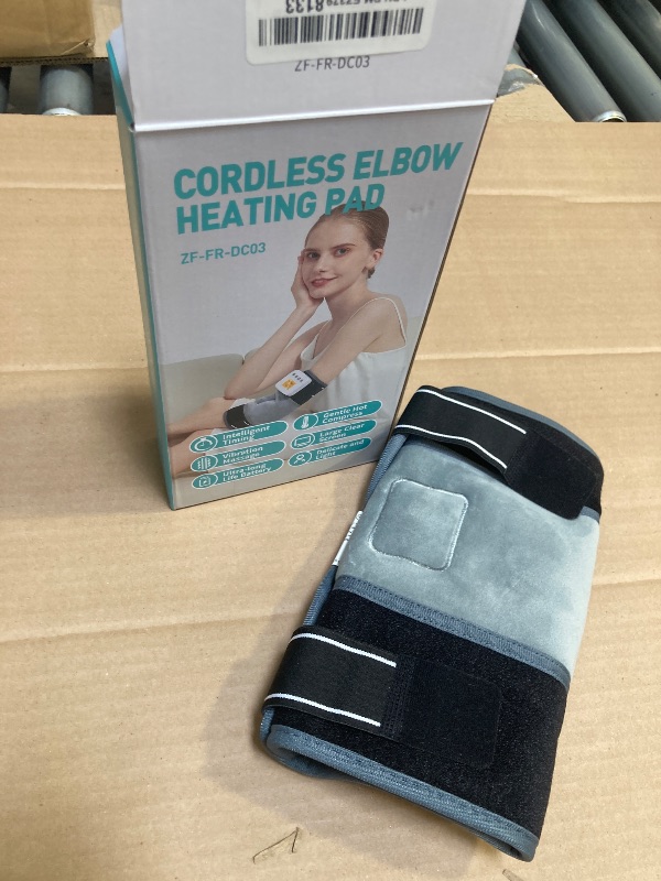 Photo 1 of Rechargeable Elbow Heating Pad for Tennis Elbow Relief, Vibration Heated Brace for Sprains, Arthritis, Bursitis, Joint Pain, 3 Vibration Modes | 3 Heat Levels | Auto Shut Off (No Charging Cable)