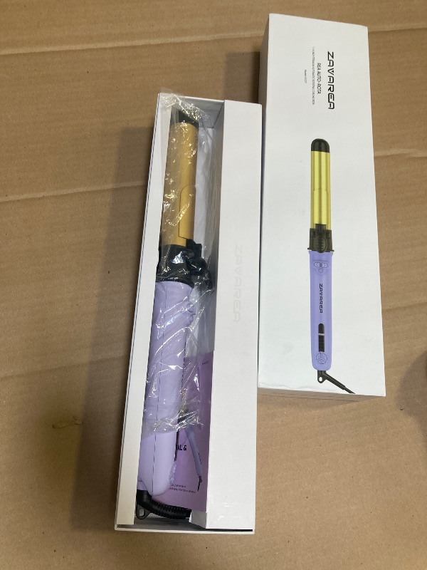 Photo 1 of Rotating Curling Iron, ZAVAREA 1 1/4 Inch Automatic Curling Iron Self Curling Wand with Extra Long Barrel for Medium and Long Hair, Dual Voltage Auto Rotating Hair Curler for Curls and Waves