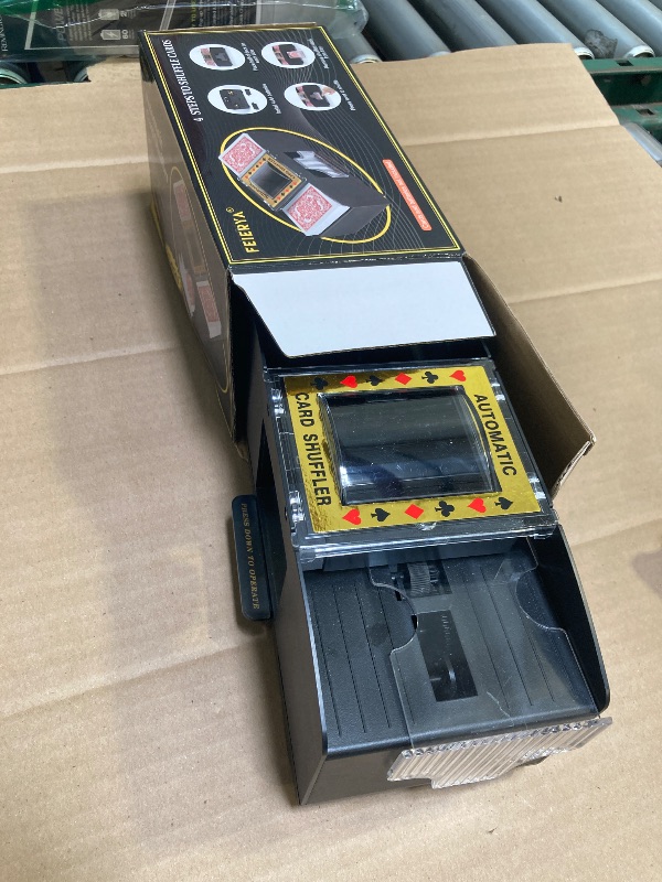 Photo 1 of FEIERYA Automatic Card Shuffler 2 Deck,Battery-Operated Electric UNO Poker Shuffler,Playing Card Shuffler for Home Card Game,Travel