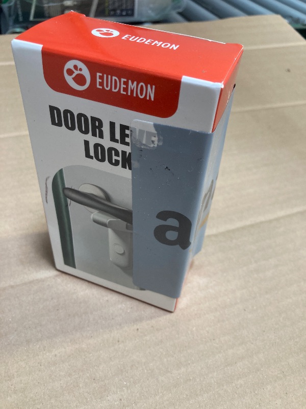 Photo 1 of EUDEMON Childproof Door Lever Lock, Baby Safety Door Handle Lock, Easy to Install and Use Adhesive no Tools Need or Drill (White, 2 Pack)