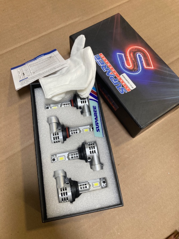 Photo 1 of NOVCAPAR HB4/9006 HB3/9005 led Bulbs Combo,60000LM Super Bright high beam and low beam, 6500K Cool White With Cooling Fan, Plug & Play, 1:1 Mini Size,IP68 Wateproof, Pack of 2