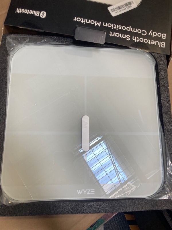 Photo 1 of Wyze Smart Scale X - Digital Bathroom Scale for Body Weight, BMI, Body Fat, Muscle Mass, Heart Rate Monitor | ITO Glass & LED Backlight | Batteries Included, 400 lbs (White)