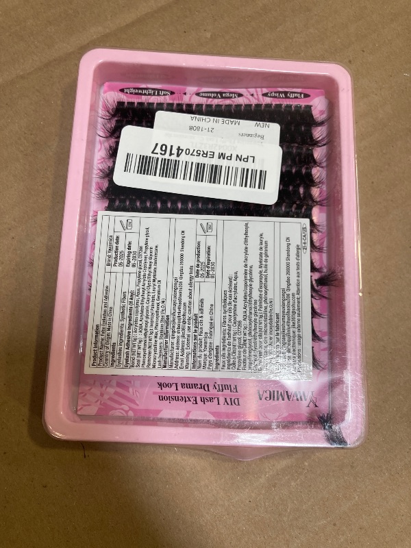 Photo 1 of Yawamica Fluffy Lash Clusters Thick 200D Volume Eyelash Clusters 14-20mm Wispy Individual Lashes D Curly Cluster Eyelash Extensions 240pcs DIY Lash Extension for Beginners