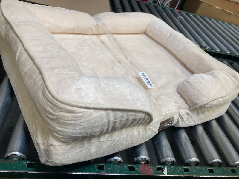 Photo 1 of Bedsure Orthopedic Dog Bed Medium Size Dogs - Washable Medium Dog Cat Bed Waterproof, Comfort Pet Couch Sofa with Washable Removable Cover, Pets Bed with Nonskid Bottom, Ivory, 28"