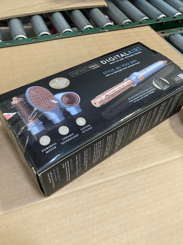Photo 1 of INFINITIPRO by CONAIR DigitalAIRE Multi Hair Styler, Air Styling System for Curls, Waves, Blowouts & Volume, 4 Attachments to Personalize Your Look Plus Storage Bag, Light Blue