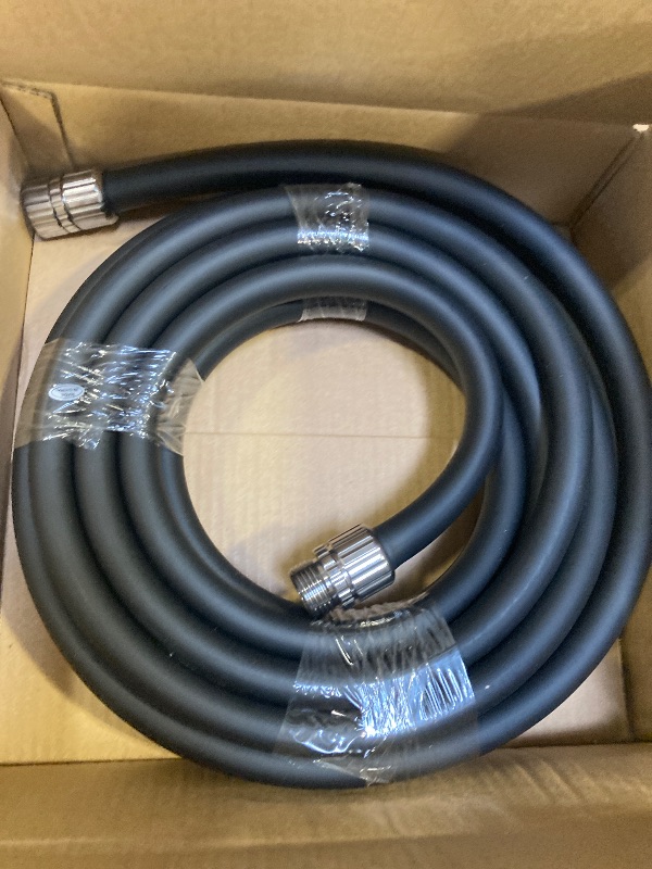 Photo 1 of Giraffe Tools Garden Hose 25ft x 5/8", Custom Length, Heavy Duty, No Kink, Flexible, Rubber Garden Hose, Leakproof Water Hose with Male to Female Fittings, 600 Burst PSI