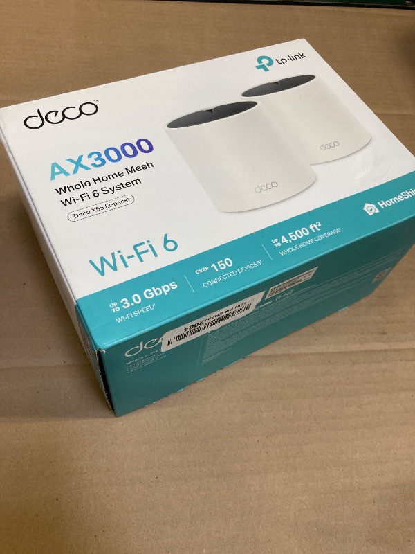 Photo 1 of TP-Link Deco X55 AX3000 WiFi 6 Mesh System - Covers up to 4500 Sq.Ft, Replaces Wireless Router and Extender, 3 Gigabit Ports per Unit, Supports Ethernet Backhaul, Deco X55(2-Pack)