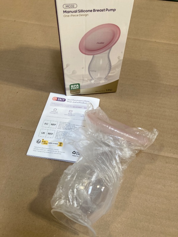 Photo 1 of Nuliie Silicone Manual Breast Pump with Leak-Proof Lid & Suction Cup, 4oz/120ml BPA-Free, Wearable Hand Pump Breastmilk, Breast Milk Collectors for Breastfeeding Essentials, Includes Cleaning Brush