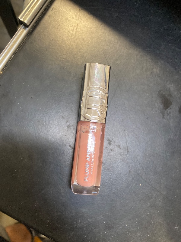 Photo 1 of L'Oreal Paris Plump Ambition Hyaluron Lip Oil, 24 HR Lip Gloss with Hyaluronic Acid, Volumizing Formula with Glass-Like Shine, Milky Nu 201, 0.16 Fl Oz