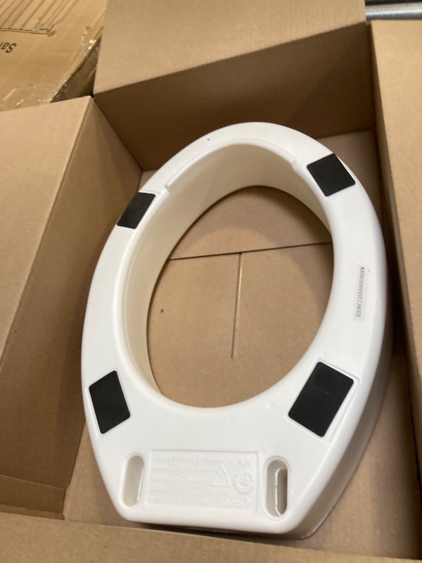 Photo 1 of  Essential Medical Supply Toilet Seat Riser for Elongated Bowl with 3.5" Rise - 19 x 14 x 3.5 Inch, Elevating and Raising Toilet Seat for Seniors, Adults and The Elderly with 300lb Weight Capacity 